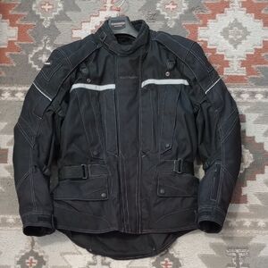 Tourmaster Men’s Black Motorcycle Jacket with Reflective Trim - SM/40